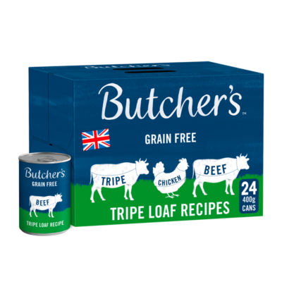Butcher's tripe loaf wet dog food 24 x 400g - British product
