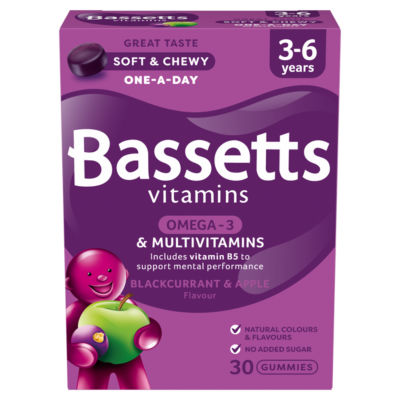 Bassetts Blackcurrant & Apple Vitamin Gummies 30 Gummies - British product