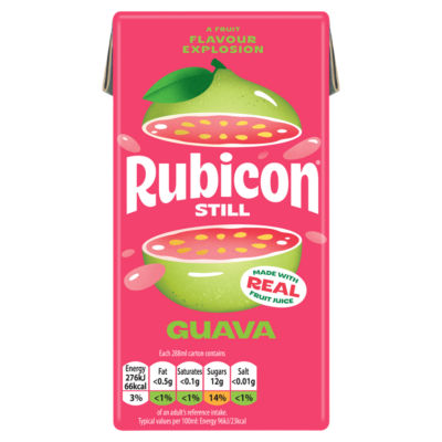 Rubicon guava juice drink 288ml, imported from the UK