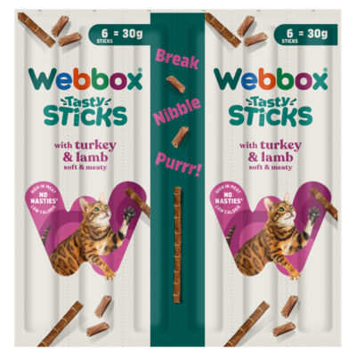 Webbox Tasty Sticks Turkey Lamb Cat Treats 30g