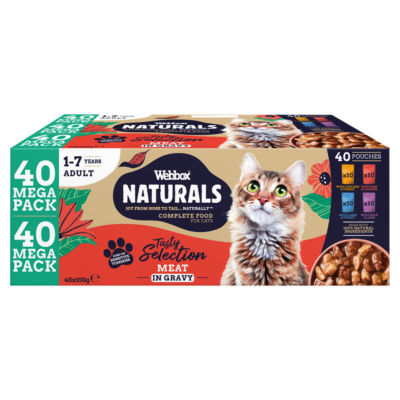 Webbox Naturals Tasty Selection adult cat food 40 x 100g (British brand)