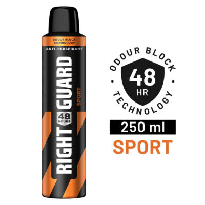 Right Guard Sport Antiperspirant Spray 250ml, imported from the UK