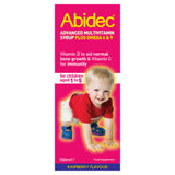 Abidec multivitamin syrup raspberry flavour 150ml - British product
