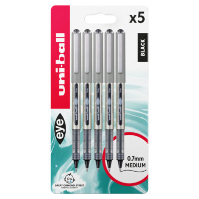 uni-ball Eye 5 black rollerball pen 0.7mm (British brand)