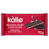 Kallo Organic Belgian Dark Chocolate Rice Cake Thins 90g