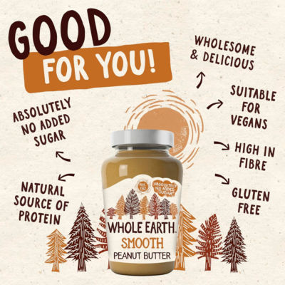 Whole Earth smooth peanut butter 454g (British brand)