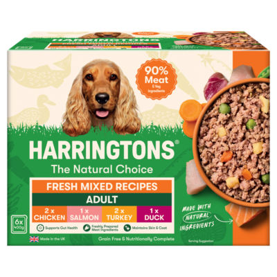 Harringtons Adult Wet Dog Food Mixed Recipes Chicken Turkey Duck Salmon 6 x 400g