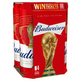 Budweiser lager beer cans 4x568ml - British product