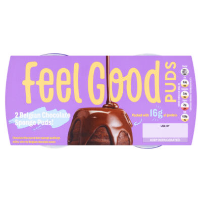 Feel Good Belgian Chocolate Date Sponge Pudding 2 x 103g - British product
