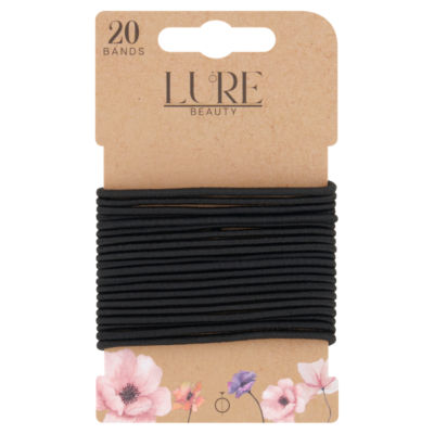 Lure Beauty 20 Thin Snagfree Hair Bands Black