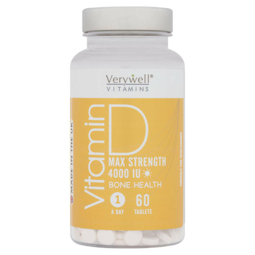 Verywell Vitamin D Max Strength 4000 IU Bone Health 60 Tablets GOODS ASDA