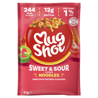 Mug Shot Tangy Sweet & Sour Noodles 67g, imported from the UK