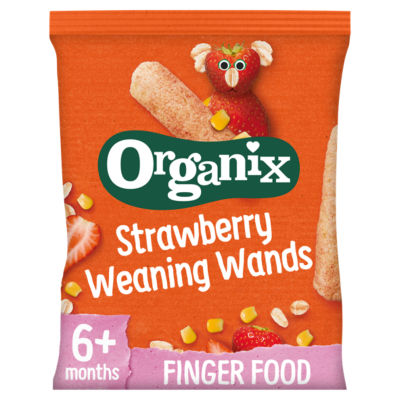 Organix strawberry weaning wands baby snacks 25g, imported from the UK
