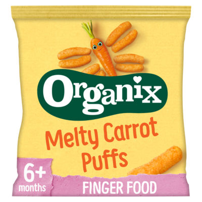 Organix carrot baby snack puffs 20g, imported from the UK