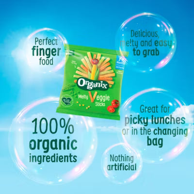 Organix tomato baby snack puffs multipack 4x15g, imported from the UK