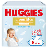 Huggies Extra Care Sensitive Plastic Free Baby Wipes 8 Packs of 48