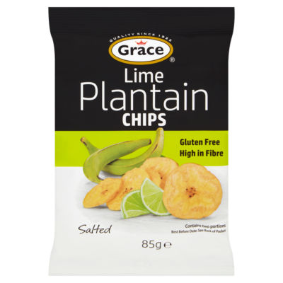 Grace Lime Flavoured Plantain Chips 85g, UK version