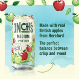 Inch's medium apple cider 4.5% ABV 10x440ml cans, UK version