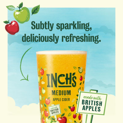Inch's medium apple cider 4.5% ABV 10x440ml cans, UK version
