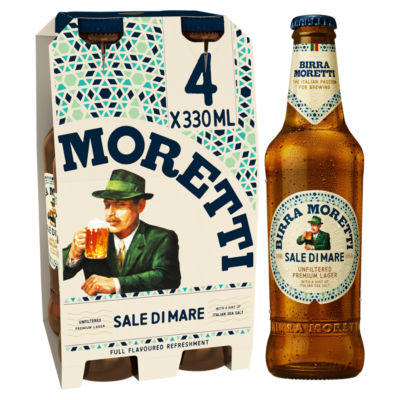 Birra Moretti Sale Di Mare Unfiltered Lager Beer 4x330ml