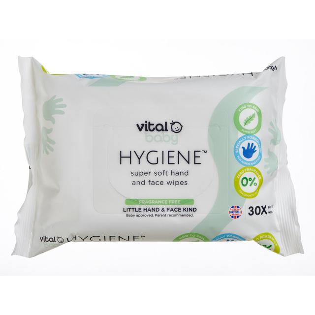 Vital Baby Fragrance Free Hand & Face Wipes 30 per pack GOODS M&S