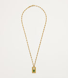 Azlee Yellow Gold, Diamond and Emerald Duet Necklace