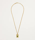Azlee Yellow Gold, Diamond and Emerald Duet Necklace