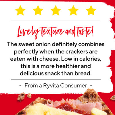 Ryvita Sweet Onion Crispbread 200g, imported from the UK