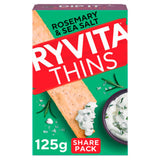 Ryvita rosemary and sea salt flatbread crackers 125g, imported from the UK