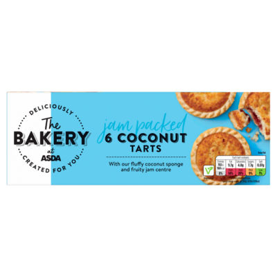 ASDA 6 Coconut Tarts with Plum and Raspberry Jam Shortcrust Pastry