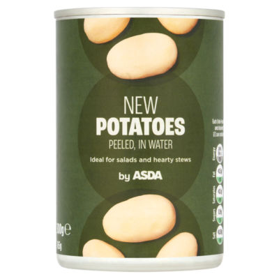 ASDA canned new potatoes peeled in water 300g - British product