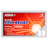 ASDA Rapid Pain Relief 342mg Ibuprofen Lysine Pain Relief Tablets 16 Tablets