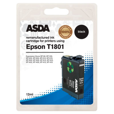 ASDA Epson T1801 Black Ink Cartridge - British product