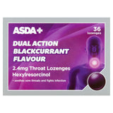 ASDA Dual Action Blackcurrant Flavour Throat Lozenges 36 Count