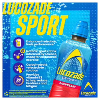 Lucozade raspberry sports drink 4 x 500ml, UK version