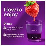 Ribena strawberry no added sugar squash 850ml, imported from the UK