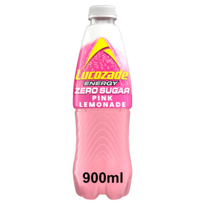 Lucozade Energy Zero Sugar Pink Lemonade Energy Drink 900ml