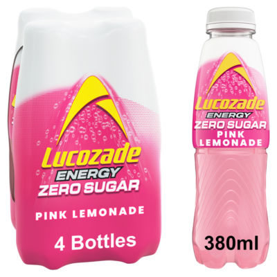 Lucozade energy drink Pink Lemonade 4x380ml, UK version