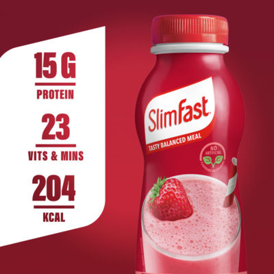 SlimFast meal replacement shake strawberry flavour 325ml (British brand)