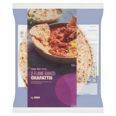 ASDA Flammebakt Chapattis Naturell Flatbrød 220g