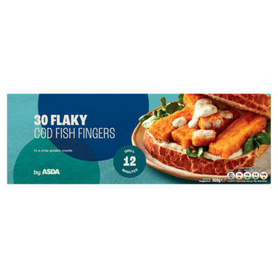 ASDA flaky cod fish fingers 900g - British product