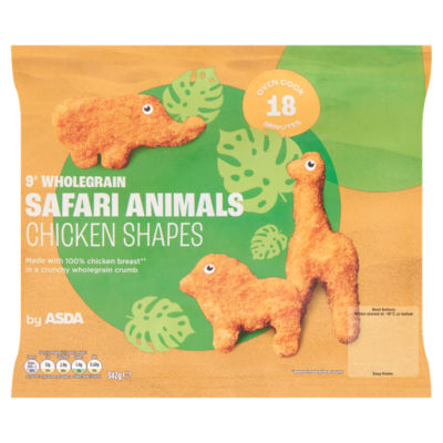 ASDA Wholegrain Safari Animal Chicken Shapes 342g - British product