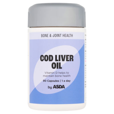 ASDA Bone & Joint Health Cod Liver Oil 1 a Day Supplement 90 Capsules