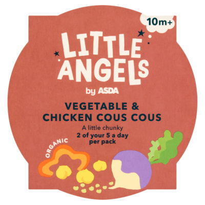 Little Angels by ASDA Økologisk Grønnsak & Kylling Cous Cous Babymat 10 måneder+ 190g