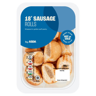 ASDA Seasoned Pork Sausage Rolls Puff Pastry 180g