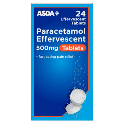 ASDA Paracetamol Effervescent 500mg Tablets 24 Pack - British product