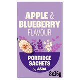 ASDA Apple & Blueberry Flavour Instant Porridge Oats Sachets 8 x 36g (288g)