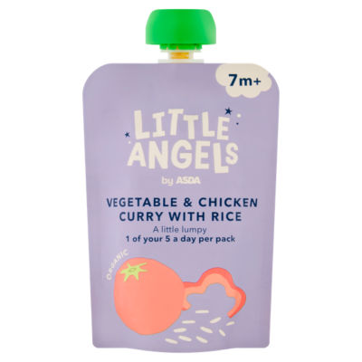 ASDA Little Angels Organic Vegetable & Chicken Curry with Rice 7+ Months Baby Food 130g