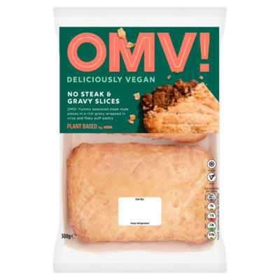 OMV! no steak and gravy vegan slices 300g, imported from the UK