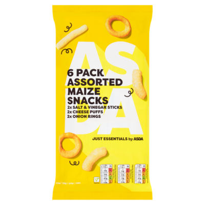 ASDA assorted maize snacks 100g, UK version